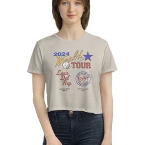 Boston Lana Del Rey World Tour 2024 Women's Flowy Cropped Shirt