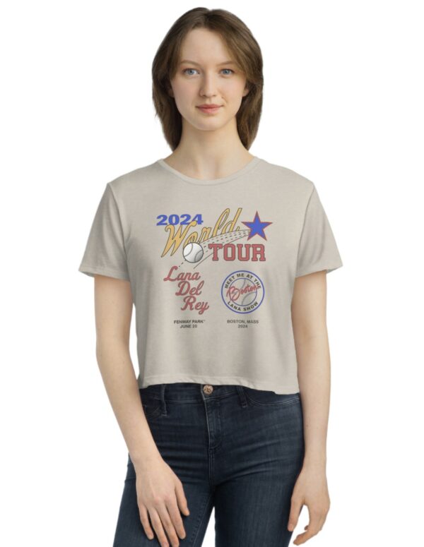 Boston Lana Del Rey World Tour 2024 Women's Flowy Cropped Shirt