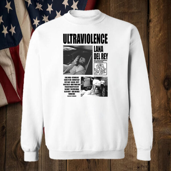 Lana Del Rey Album Ultraviolence Frente E Costas T-shirt6